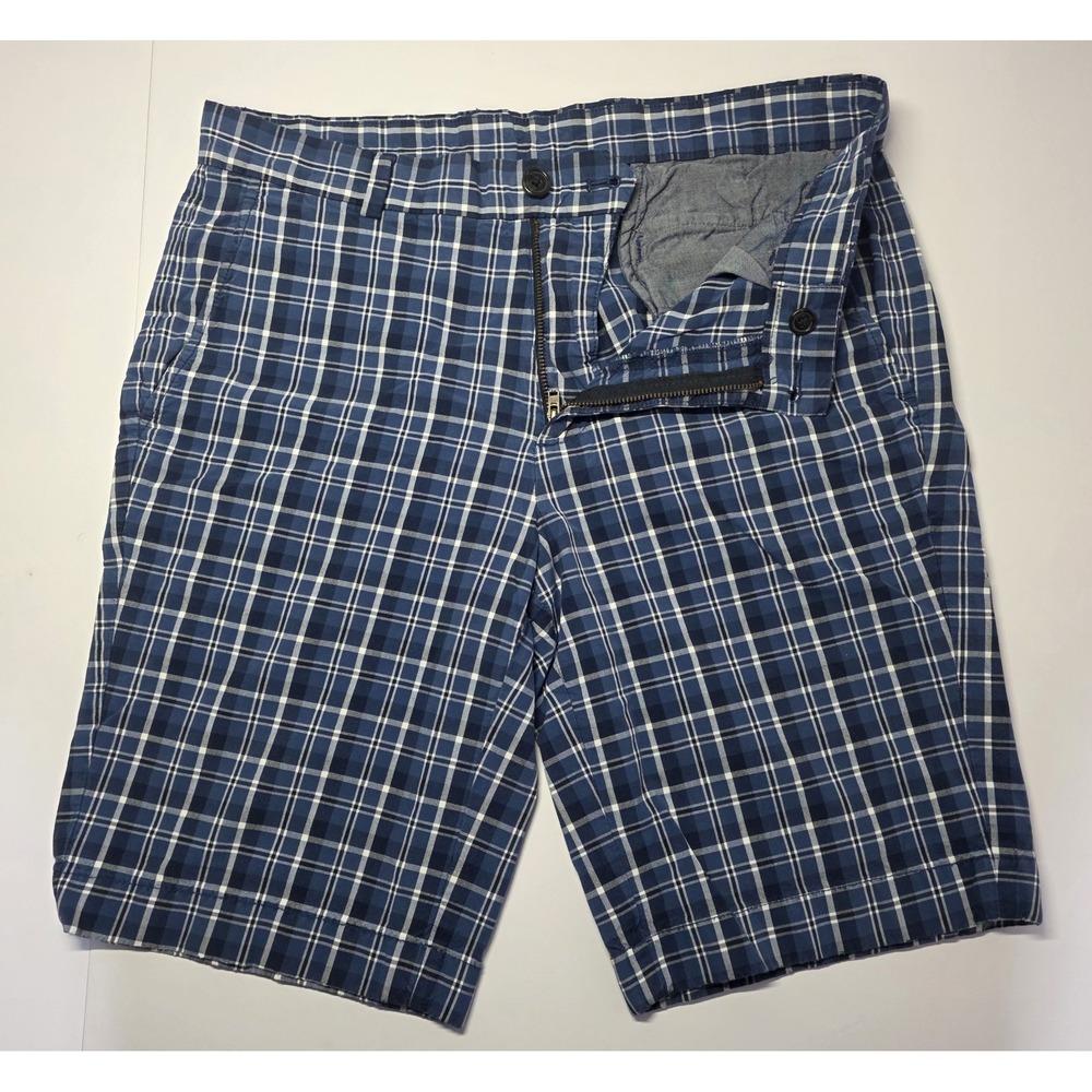 Brooks‎ Brothers Mens Size 32 Blue Plaid Chino Shorts